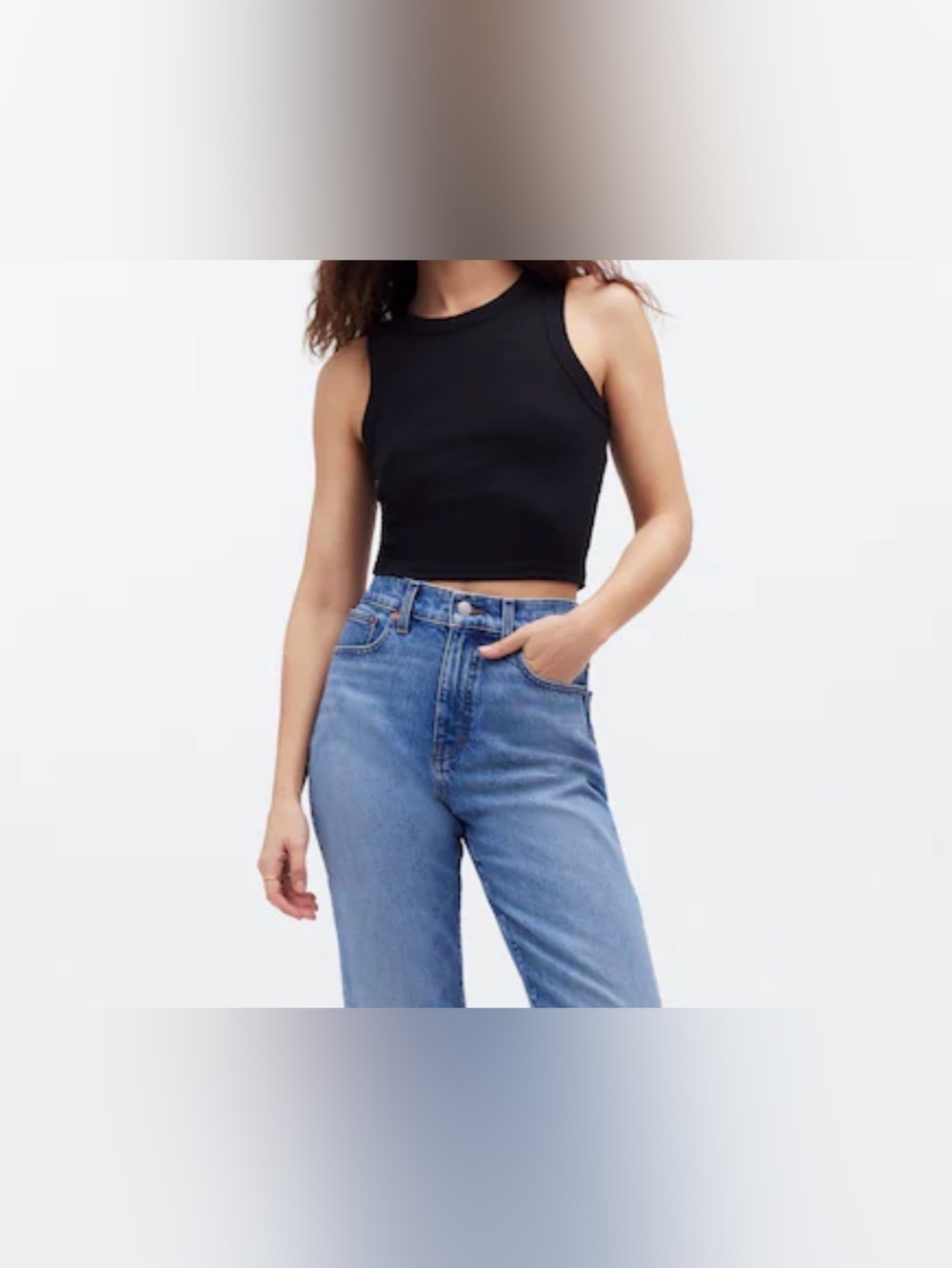 Madewell Rib Crop Tank NWT Size M